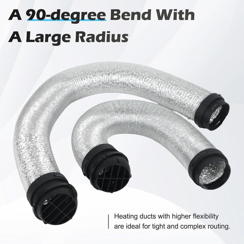 Copgge 75mm Diesel Parking Heater Flexible Ducting Extension Hose Dual-Layer Warm Hot Air Duct with Vent Connector for Camper Trailer Auxiliary Chinese Diesel Heater 5KW 8KW - Image 5